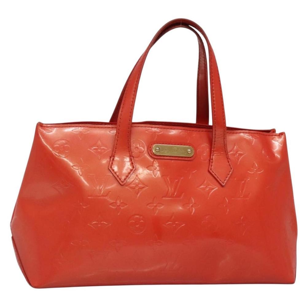 LOUIS VUITTON Monogram Vernis Wilshire PM Bag Orenge Sunset M93644 Auth BA4975